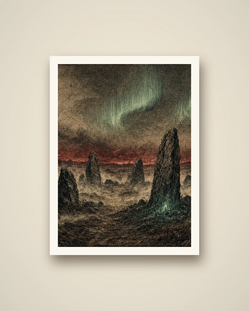 Wall Plate Poster, Standing Stones, Aurora