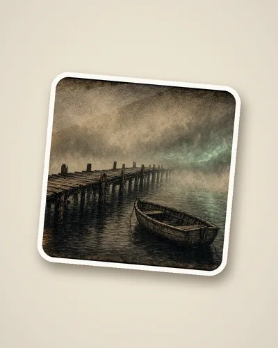 Pier Lantern in Fog